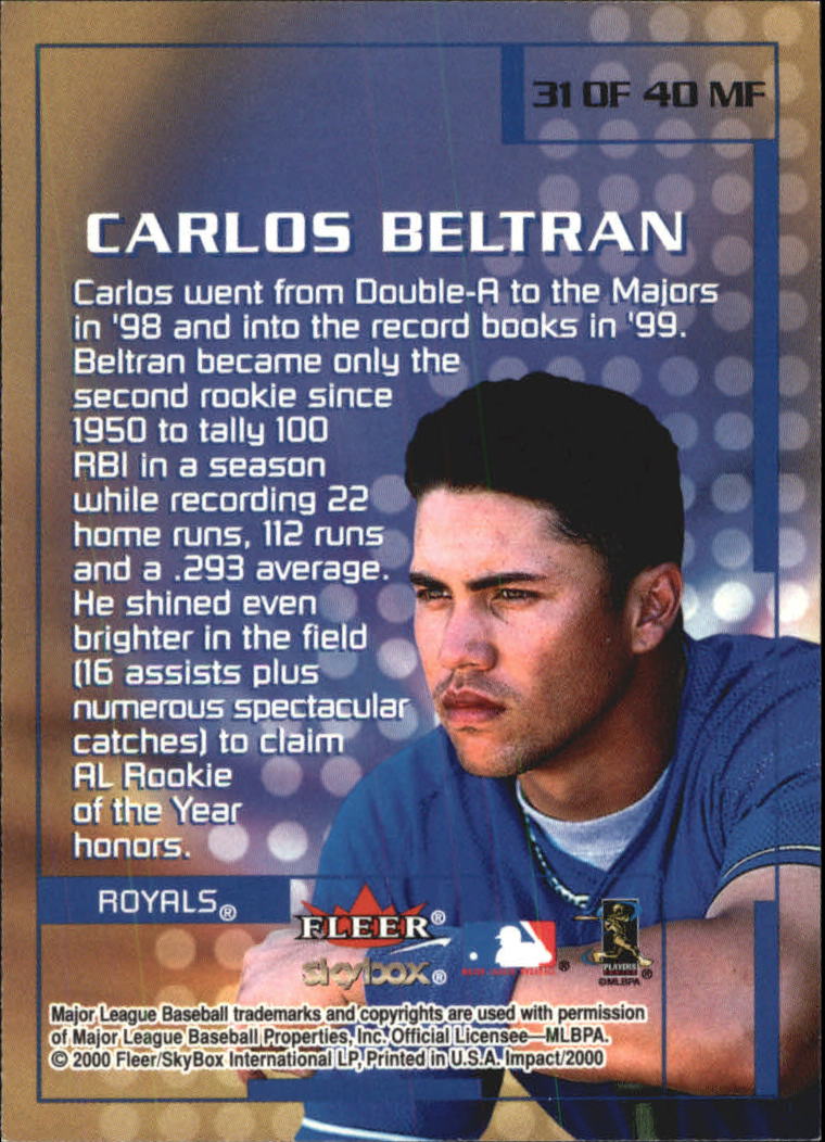 2000 Impact Mighty Fine in '99 #31 Carlos Beltran back image