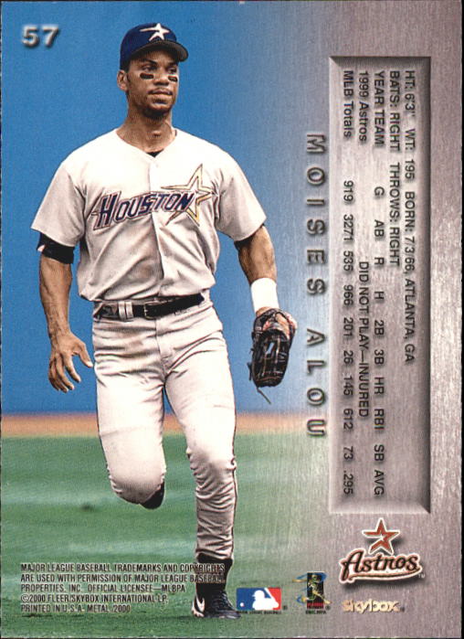 2000 Metal #57 Moises Alou back image