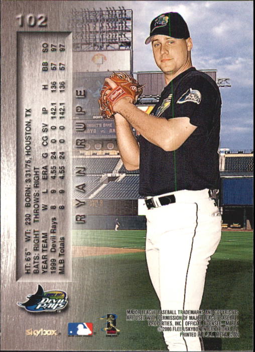 2000 Metal #102 Ryan Rupe back image