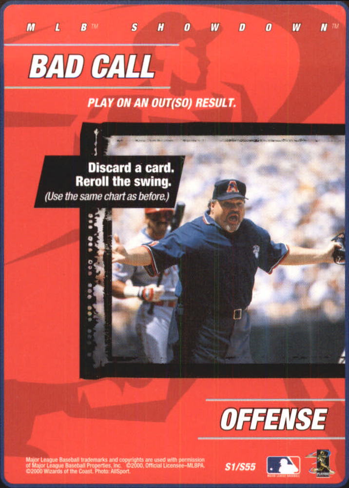 2000 MLB Showdown Strategy #S1 Umpire/Bad Call