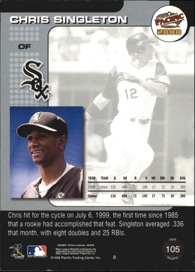 2000 Pacific #105 Chris Singleton back image