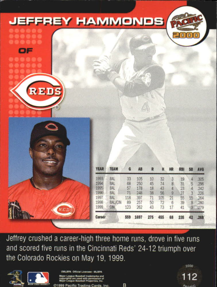 2000 Pacific #112 Jeffrey Hammonds back image