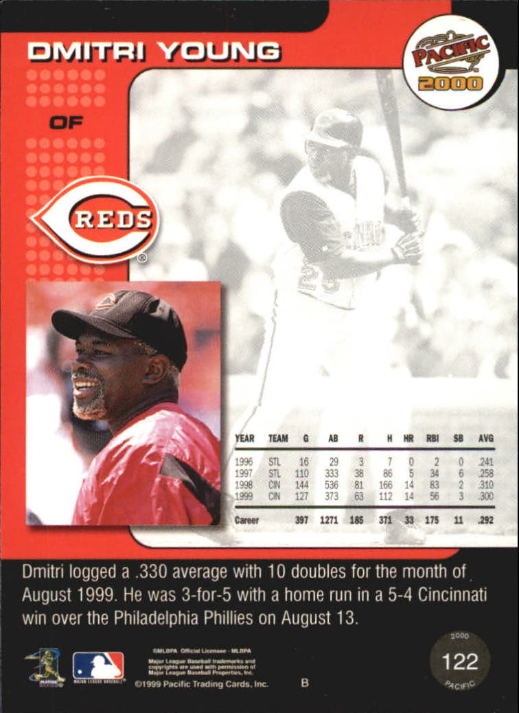 2000 Pacific #122 Dmitri Young back image