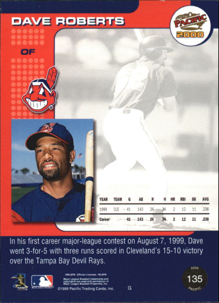 2000 Pacific #135 Dave Roberts back image