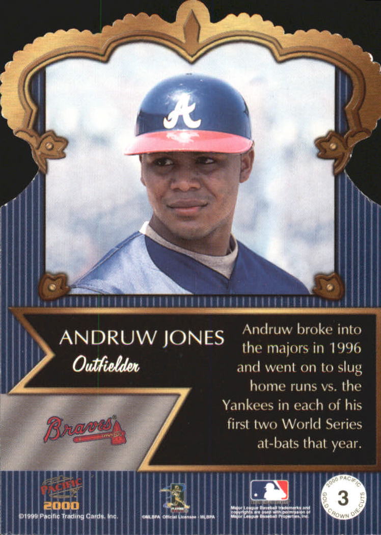 2000 Pacific Gold Crown Die Cuts #3 Andruw Jones back image