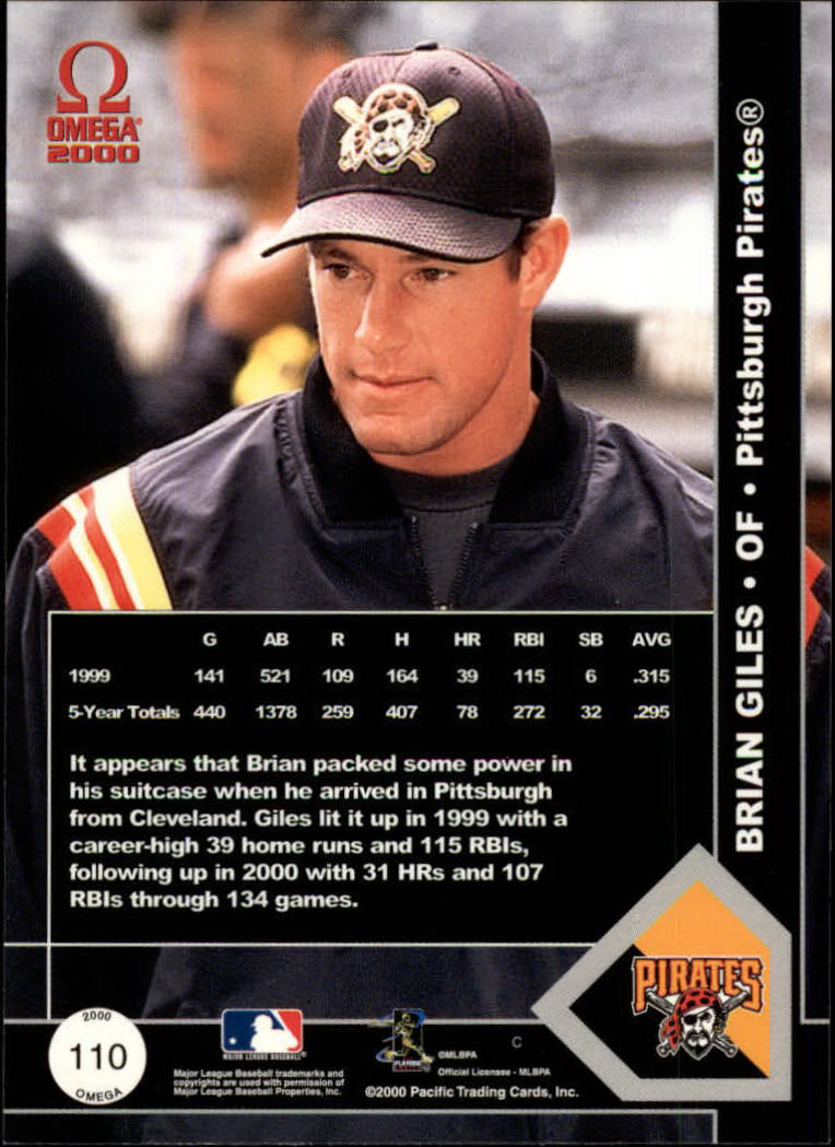 2000 Pacific Omega #110 Brian Giles back image