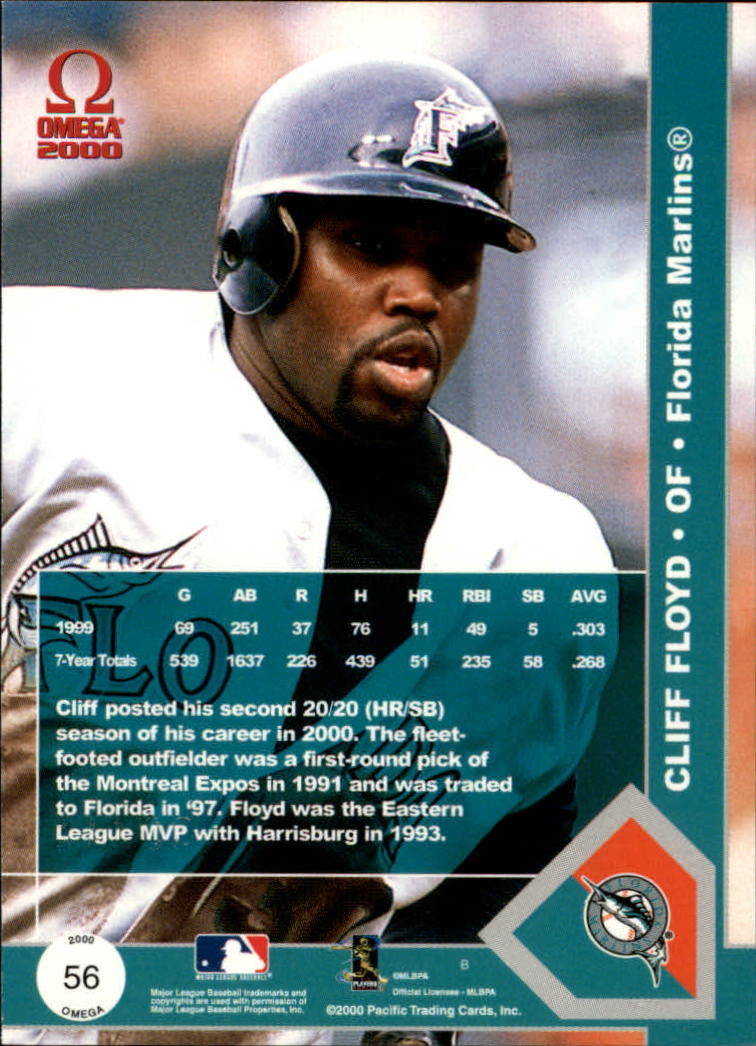 2000 Pacific Omega Copper #56 Cliff Floyd back image