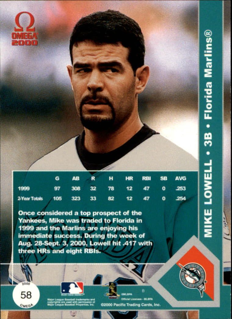 2000 Pacific Omega Copper #58 Mike Lowell back image