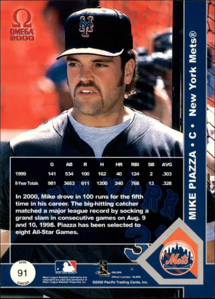 2000 Pacific Omega Copper #91 Mike Piazza back image