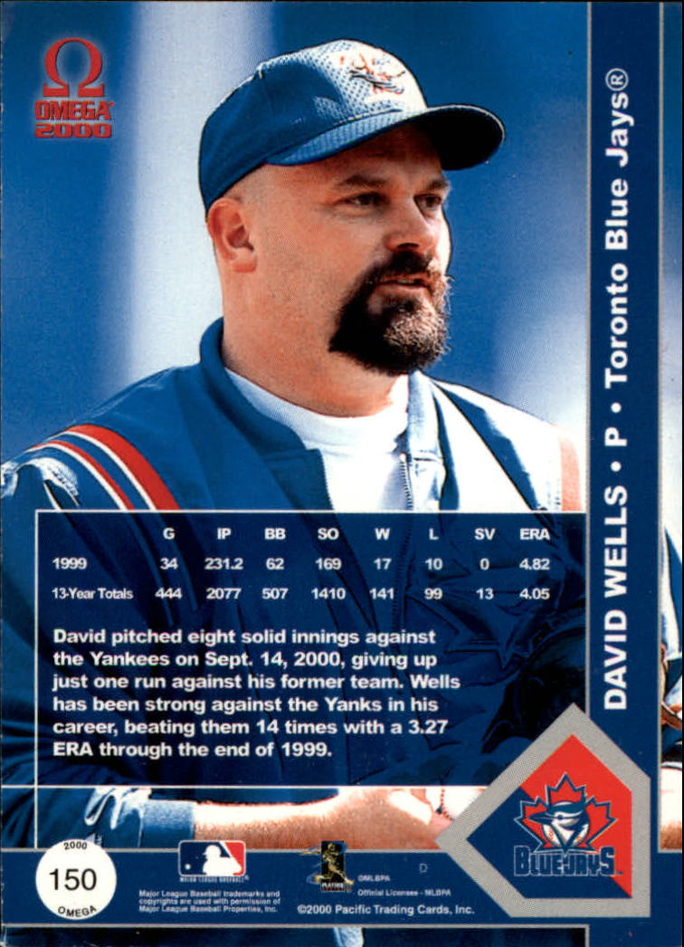2000 Pacific Omega Copper #150 David Wells back image