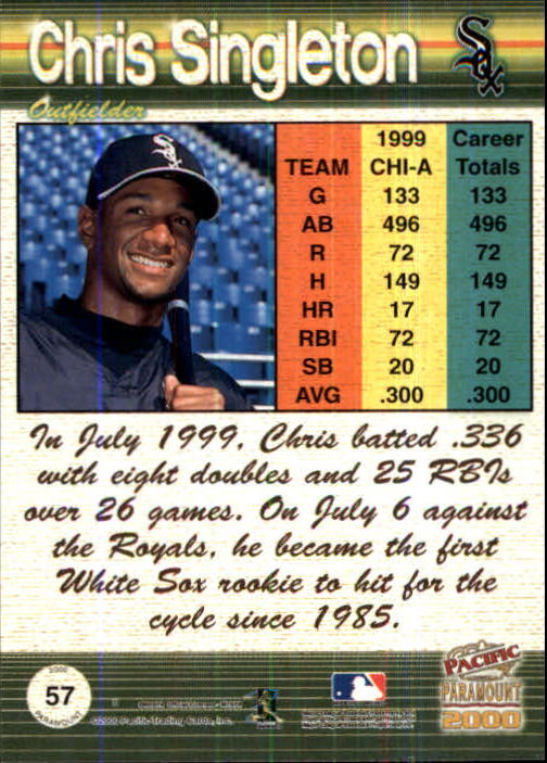 2000 Paramount Copper #57 Chris Singleton back image