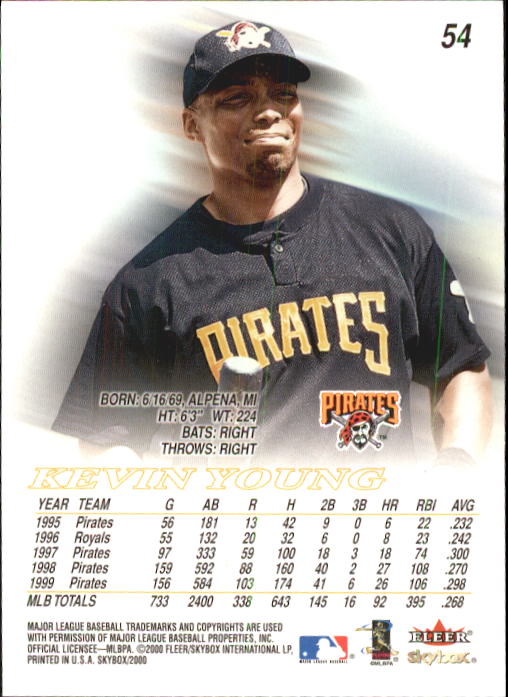 2000 SkyBox #54 Kevin Young back image
