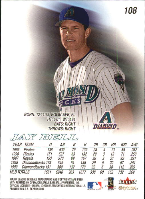2000 SkyBox #108 Jay Bell back image