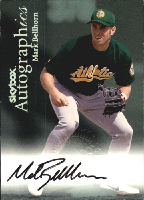 Mark Bellhorn autographed baseball card (Oakland A's) 1996 Topps