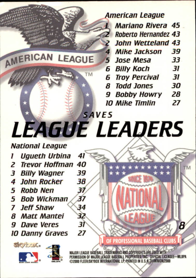 2000 Skybox Dominion Baseball "Main Set" Cards #1 to #150 - Picture 17 of 301