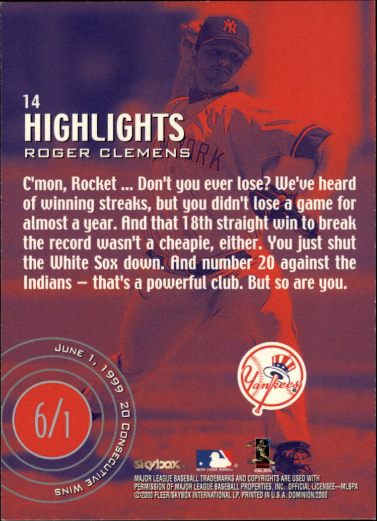2000 Skybox Dominion Baseball "Main Set" Cards #1 to #150 - Picture 29 of 301