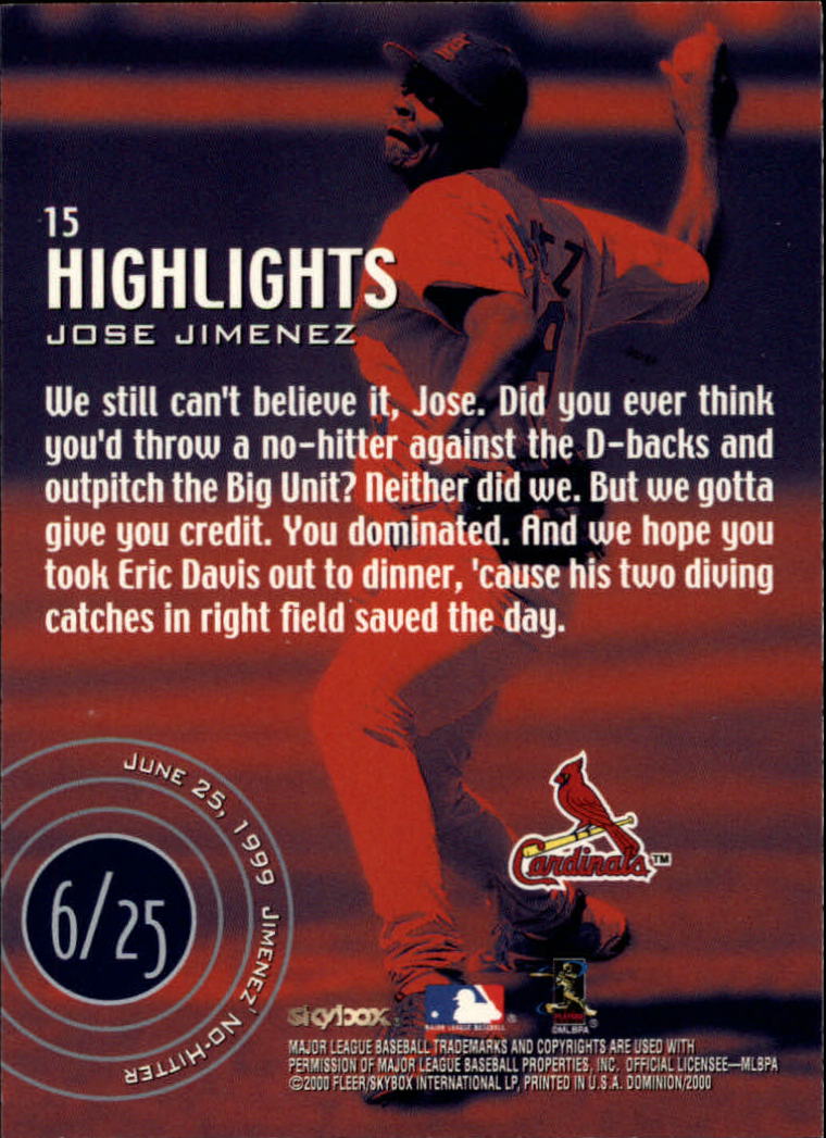 2000 Skybox Dominion Baseball "Main Set" Cards #1 to #150 - Picture 31 of 301