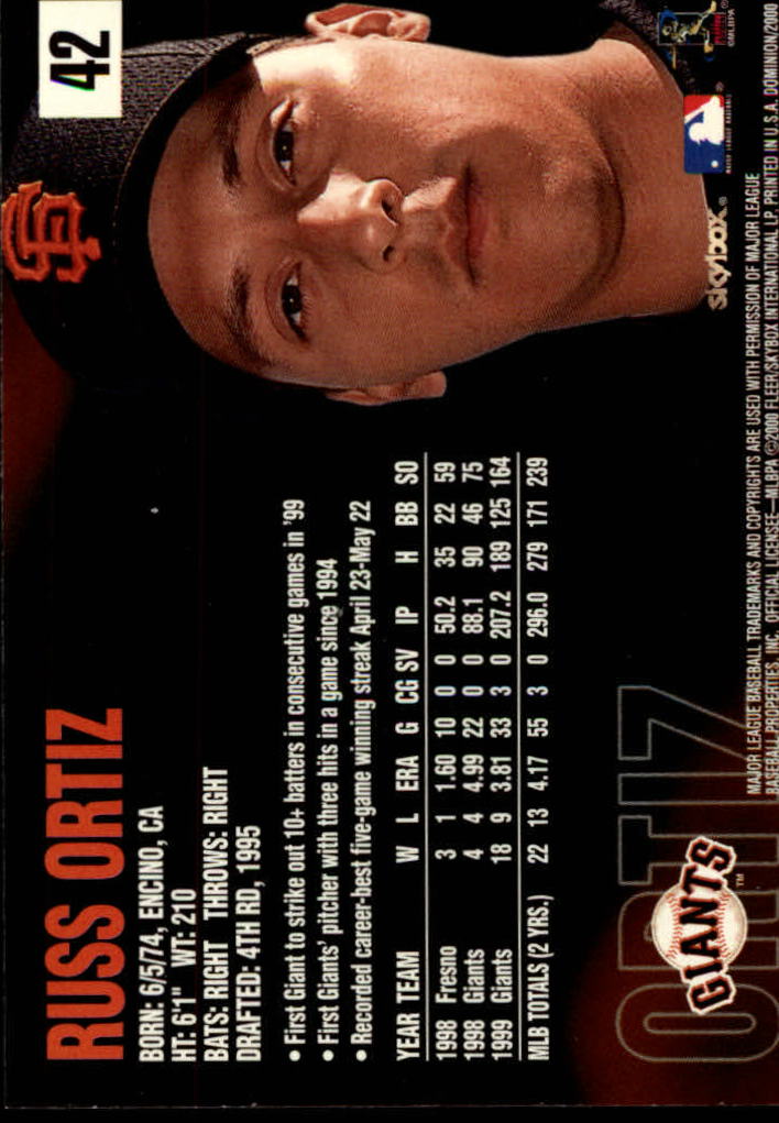 2000 Skybox Dominion Baseball "Main Set" Cards #1 to #150 - Picture 85 of 301