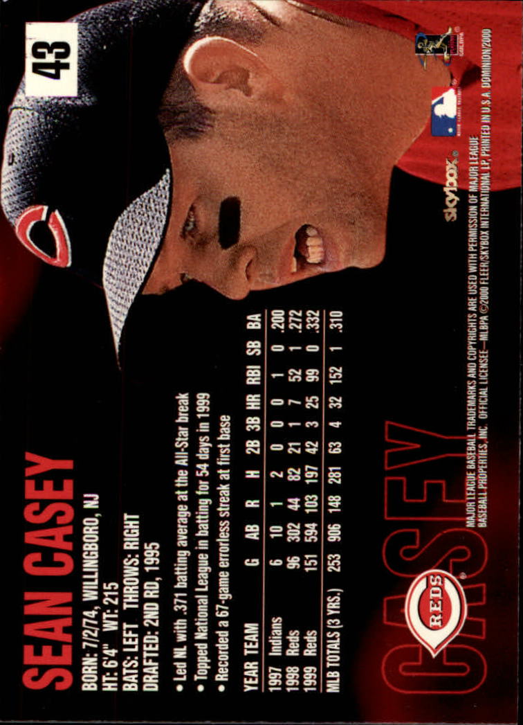 2000 Skybox Dominion Baseball "Main Set" Cards #1 to #150 - Picture 87 of 301