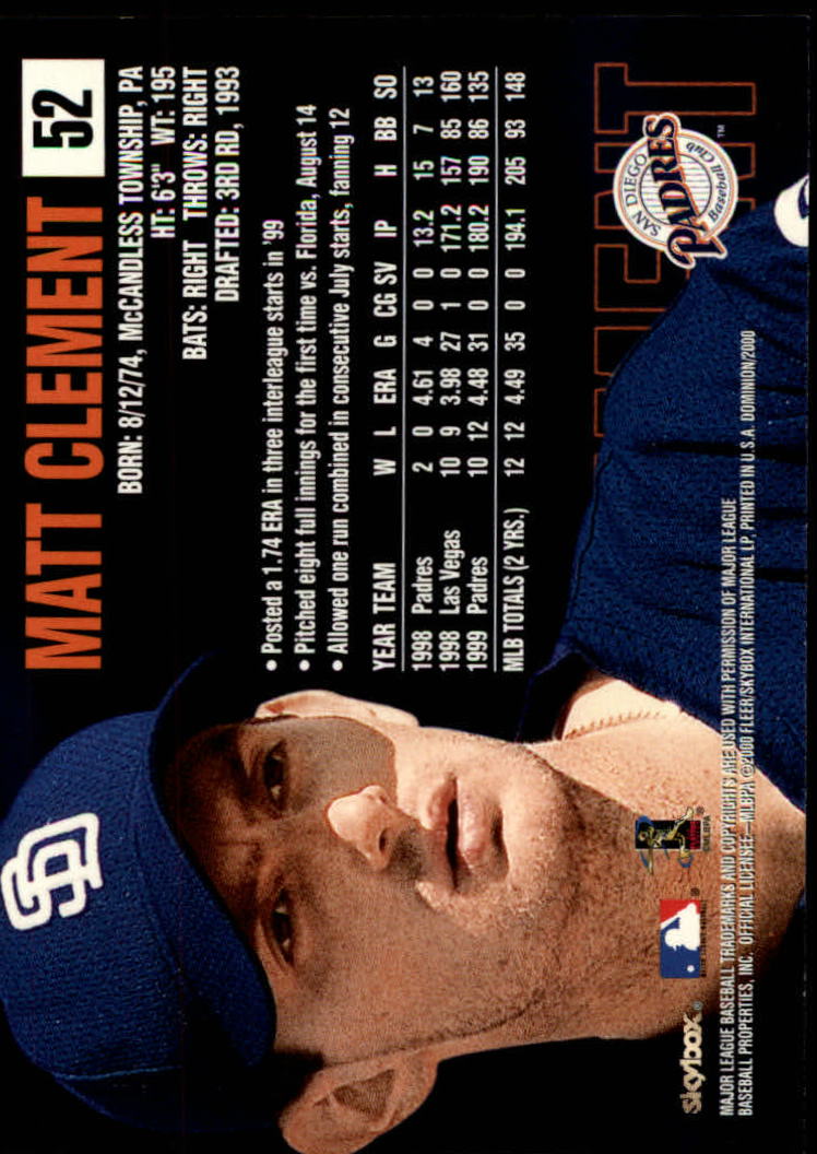 2000 Skybox Dominion Baseball "Main Set" Cards #1 to #150 - Picture 105 of 301