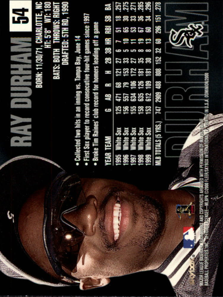 2000 SkyBox Dominion #54 Ray Durham back image