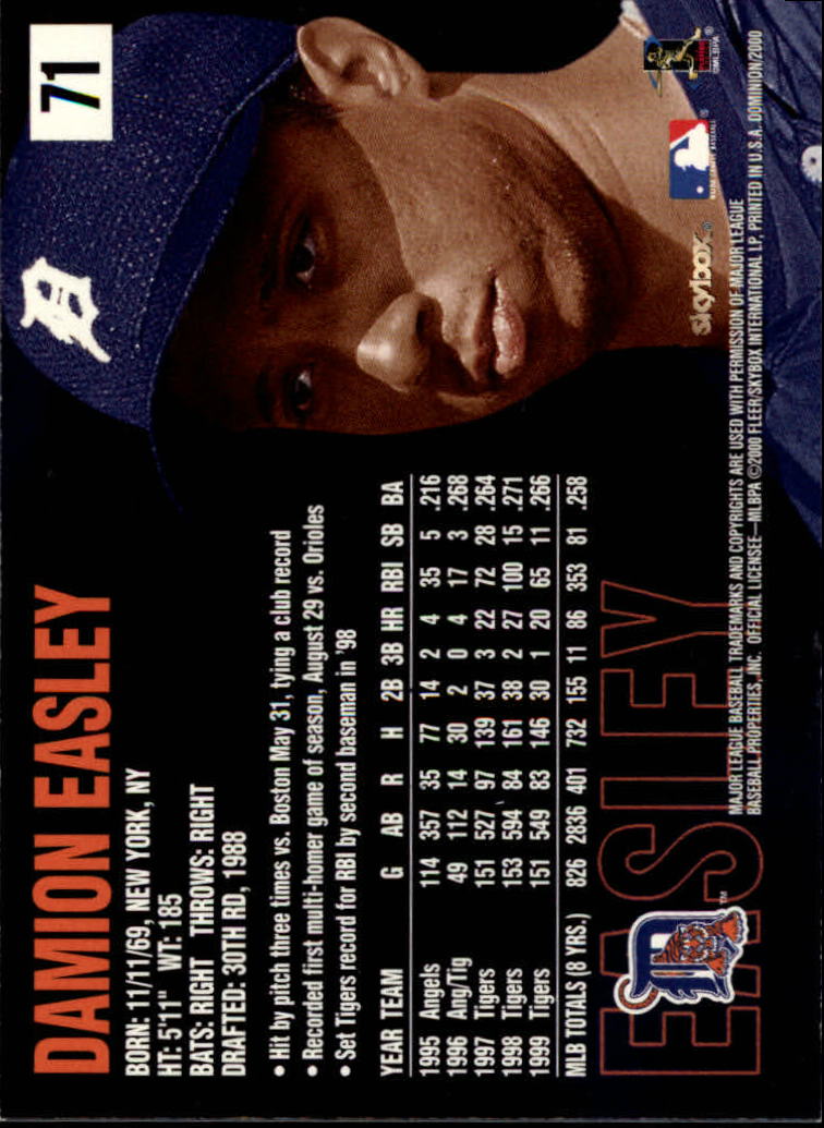 2000 Skybox Dominion Baseball "Main Set" Cards #1 to #150 - Picture 143 of 301