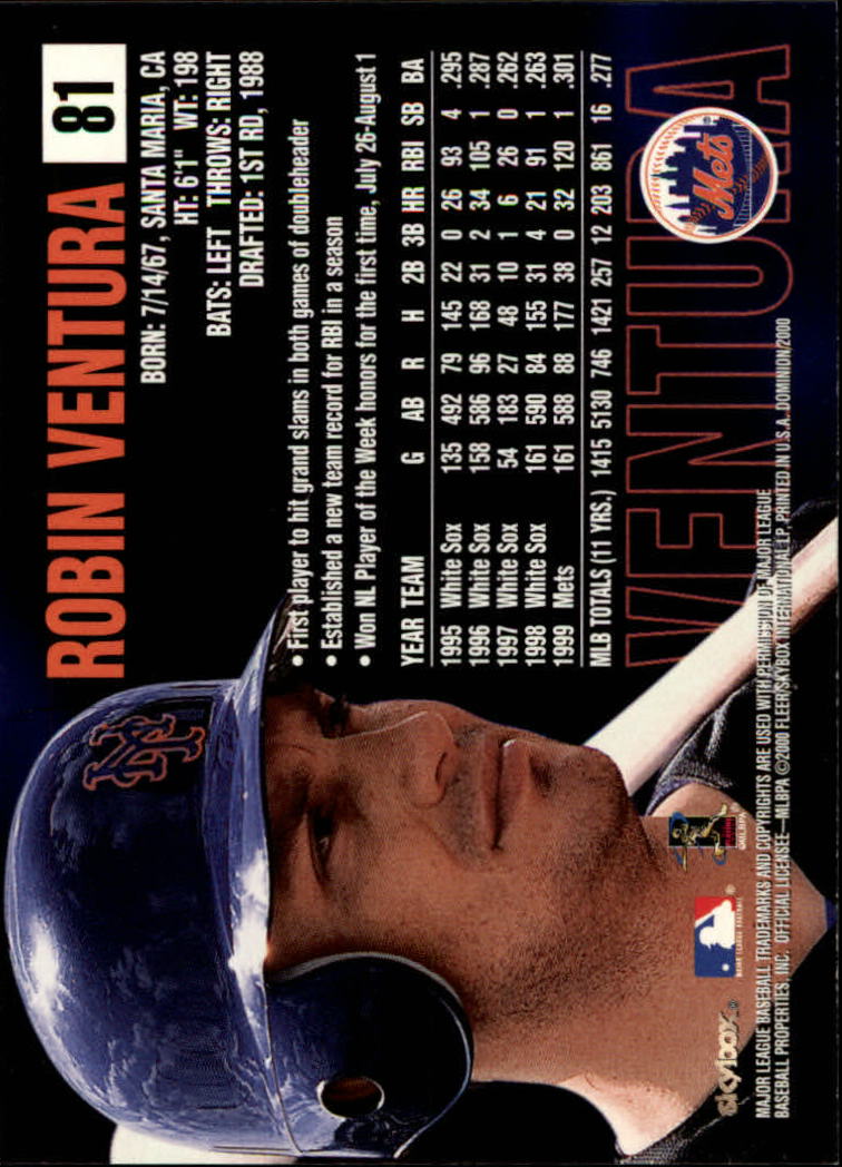 2000 Skybox Dominion Baseball "Main Set" Cards #1 to #150 - Picture 163 of 301