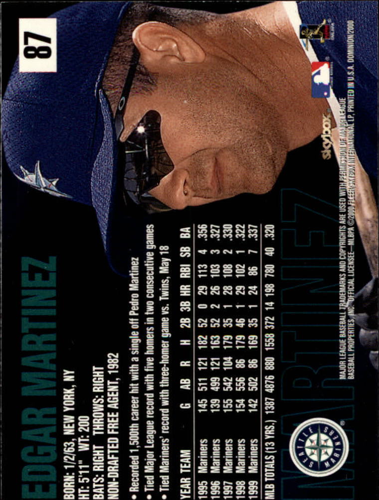 2000 Skybox Dominion Baseball "Main Set" Cards #1 to #150 - Picture 175 of 301