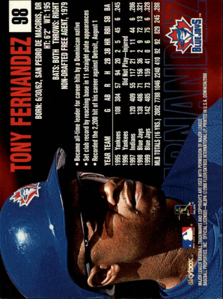 2000 Skybox Dominion Baseball "Main Set" Cards #1 to #150 - Picture 197 of 301