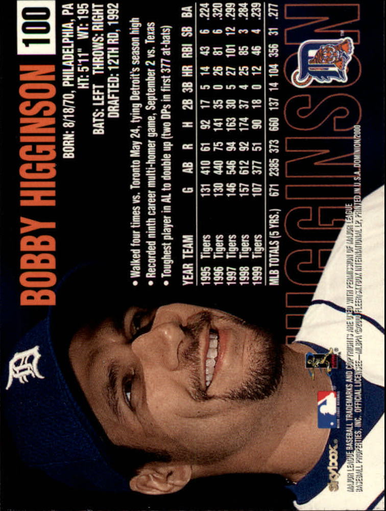 2000 SkyBox Dominion #100 Bobby Higginson back image