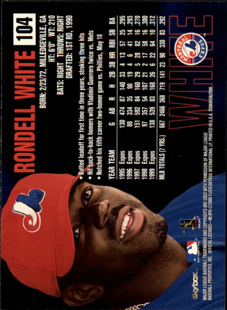2000 Skybox Dominion Baseball "Main Set" Cards #1 to #150 - Picture 209 of 301