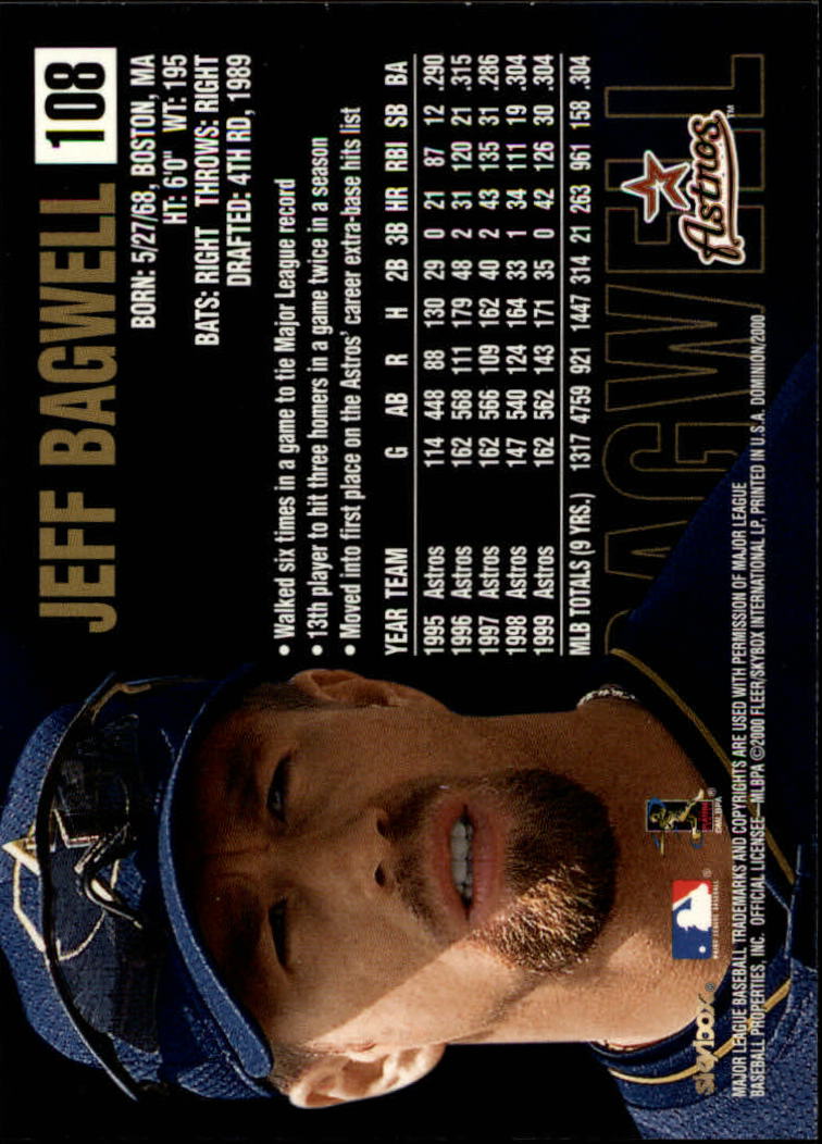 2000 SkyBox Dominion #108 Jeff Bagwell back image