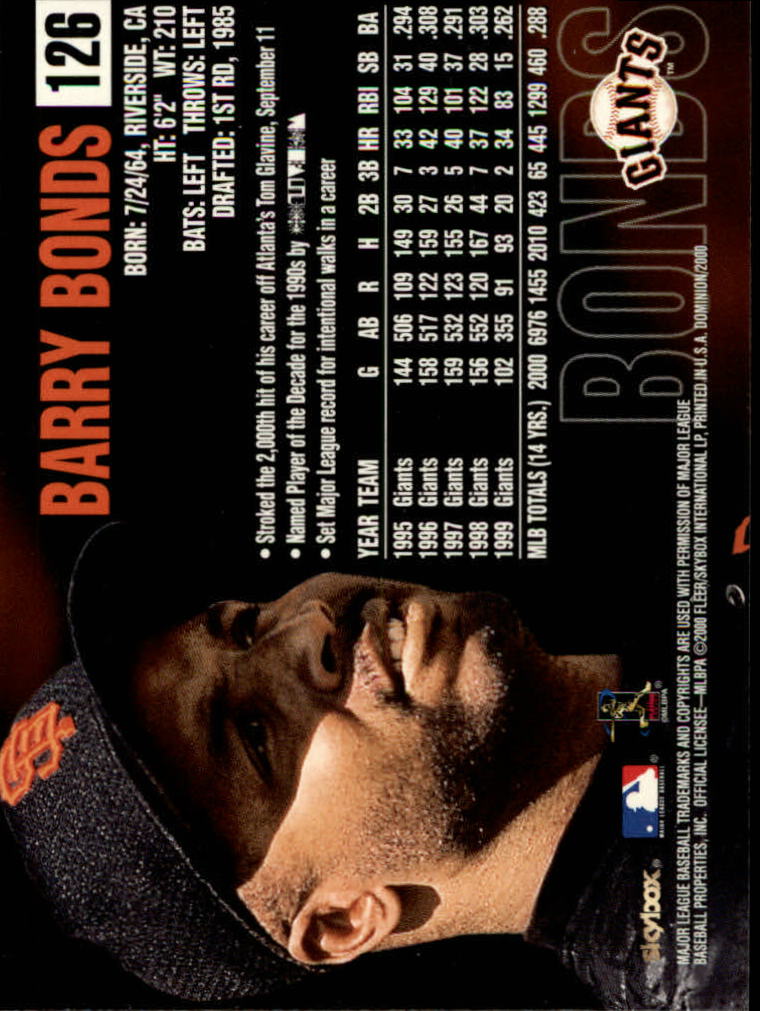 2000 Skybox Dominion Baseball "Main Set" Cards #1 to #150 - Picture 253 of 301