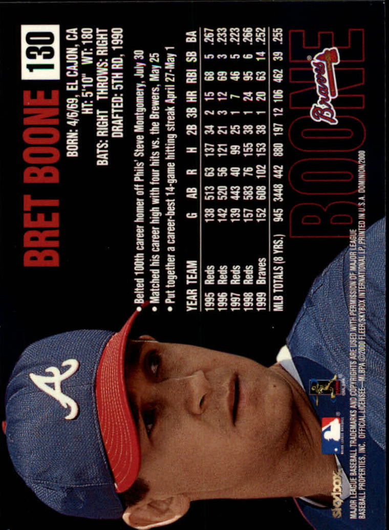 2000 SkyBox Dominion #130 Bret Boone back image