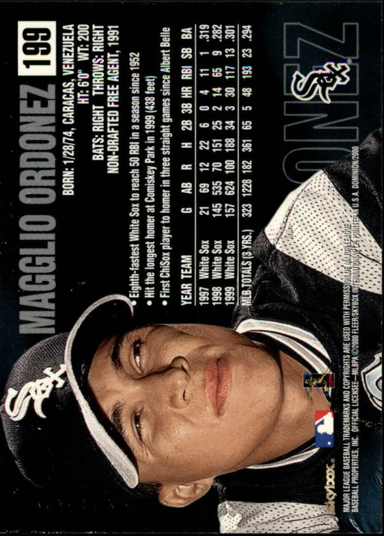 2000 SkyBox Dominion #199 Magglio Ordonez back image