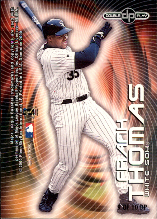 2000 SkyBox Dominion Double Play #9 S.Sosa/F.Thomas back image
