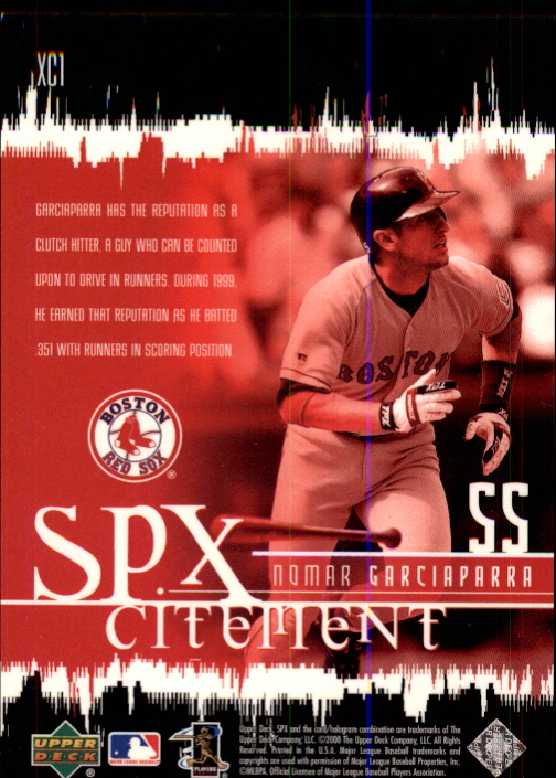 2000 SPx SPXcitement #XC1 Nomar Garciaparra back image