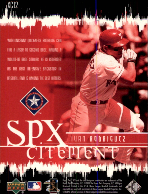 2000 SPx SPXcitement #XC12 Ivan Rodriguez back image