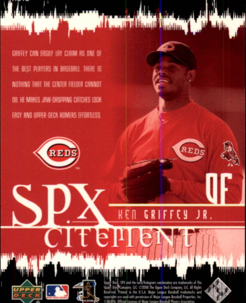 2000 SPx SPXcitement #XC16 Ken Griffey Jr. back image