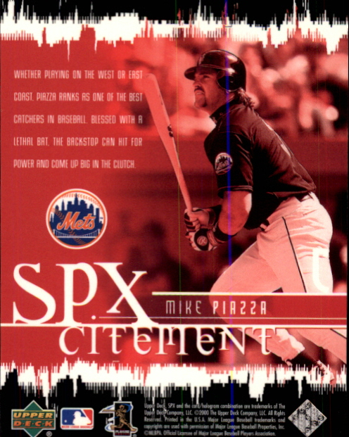 2000 SPx SPXcitement #XC18 Mike Piazza back image