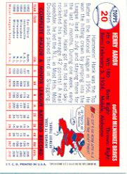 2000 Topps Aaron #4 Hank Aaron 1957 back image