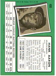 2000 Topps Aaron #18 Hank Aaron 1971 back image