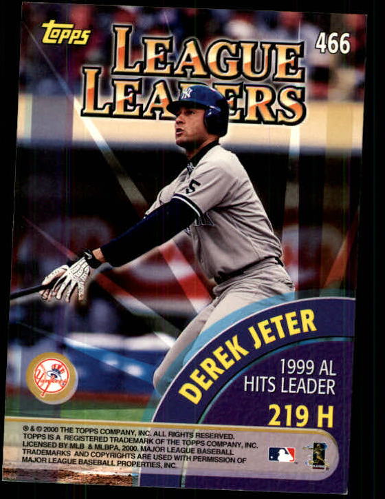 2000 Topps Limited #466 D.Jeter/L.Gonzalez LL back image