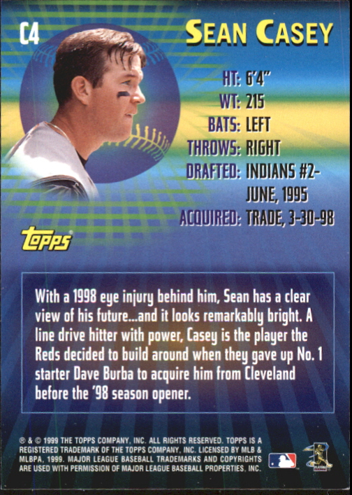 2000 Topps Limited 21st Century #C4 Sean Casey back image