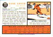 2000 Topps Limited Aaron #9 Hank Aaron 1962 back image