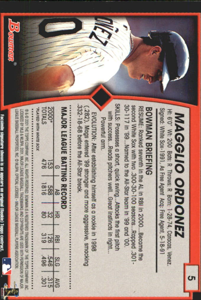 2001 Bowman Baseball "Gold" Parallel Cards - Picture 7 of 156