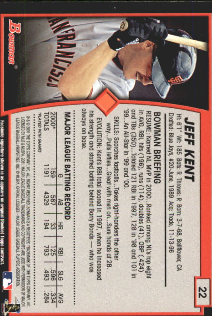 2001 Bowman Baseball "Gold" Parallel Cards - Picture 19 of 156