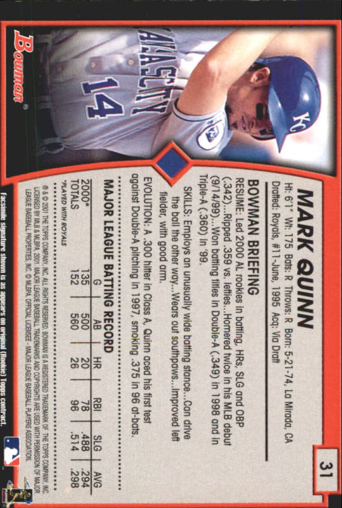 2001 Bowman Baseball "Gold" Parallel Cards - Picture 29 of 156