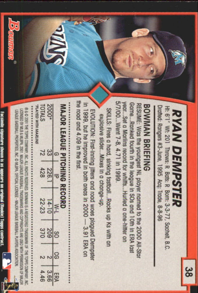 2001 Bowman Baseball "Gold" Parallel Cards - Picture 31 of 156