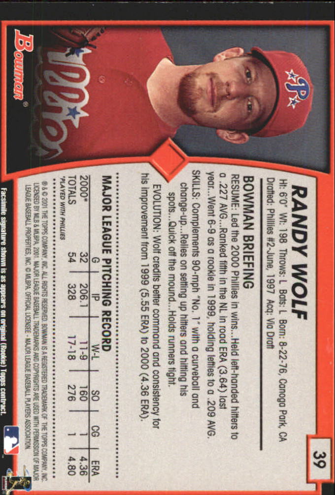 2001 Bowman Baseball "Gold" Parallel Cards - Picture 33 of 156